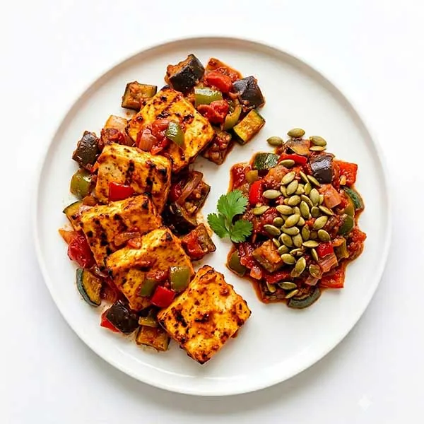 Smoked Paprika Ratatouille Casserole with Toasted Pumpkin Seeds